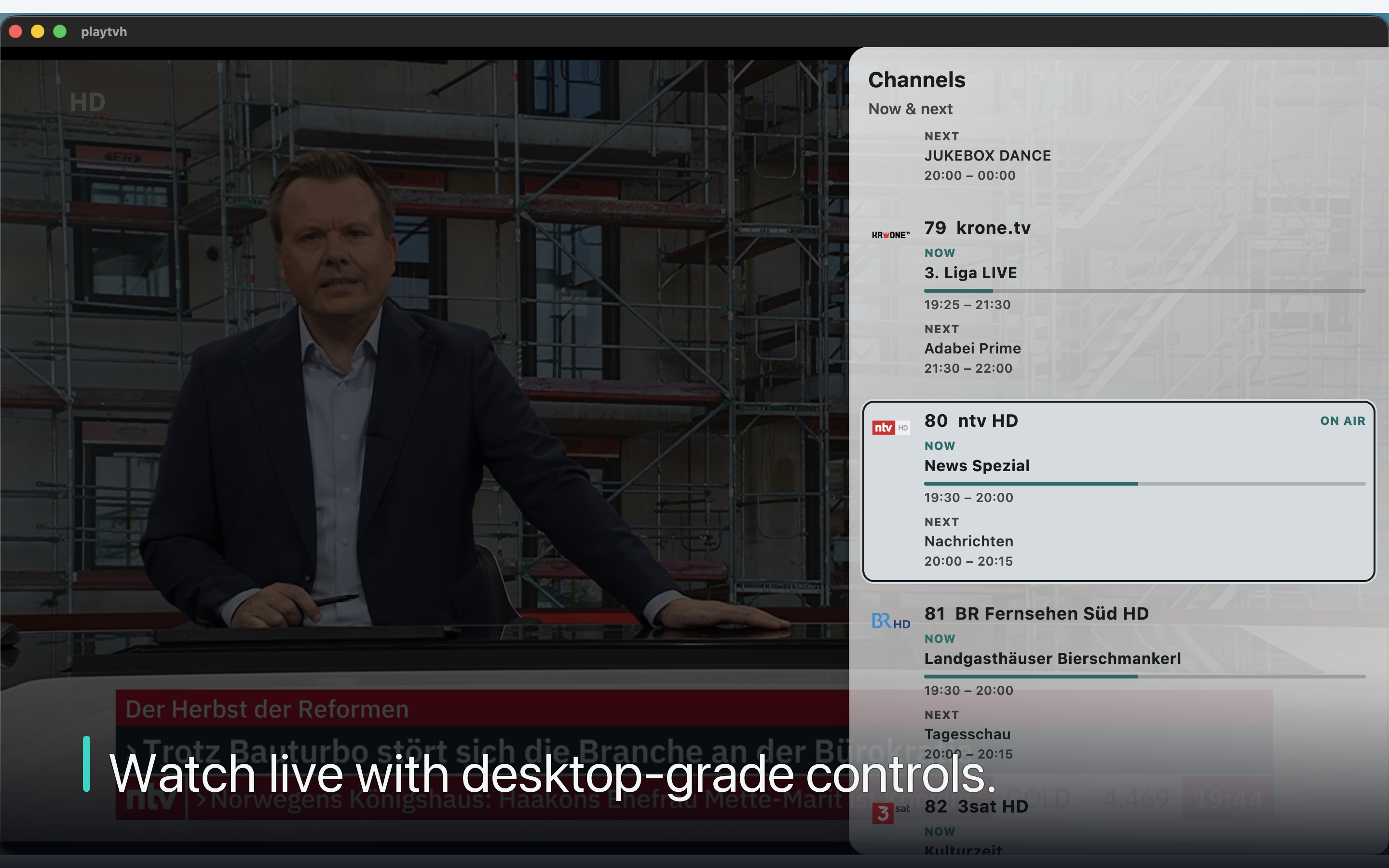 PlayTVH screenshot 2
