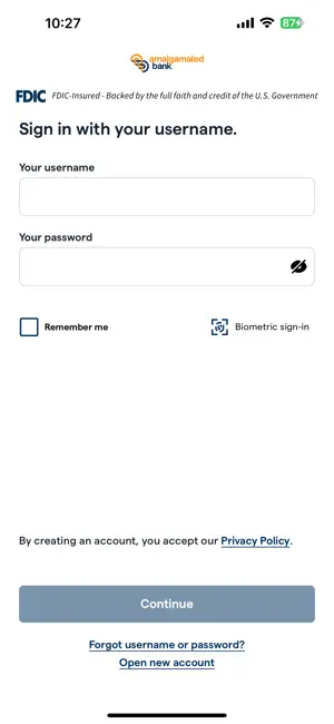 Amalgamated Mobile Banking screenshot 2