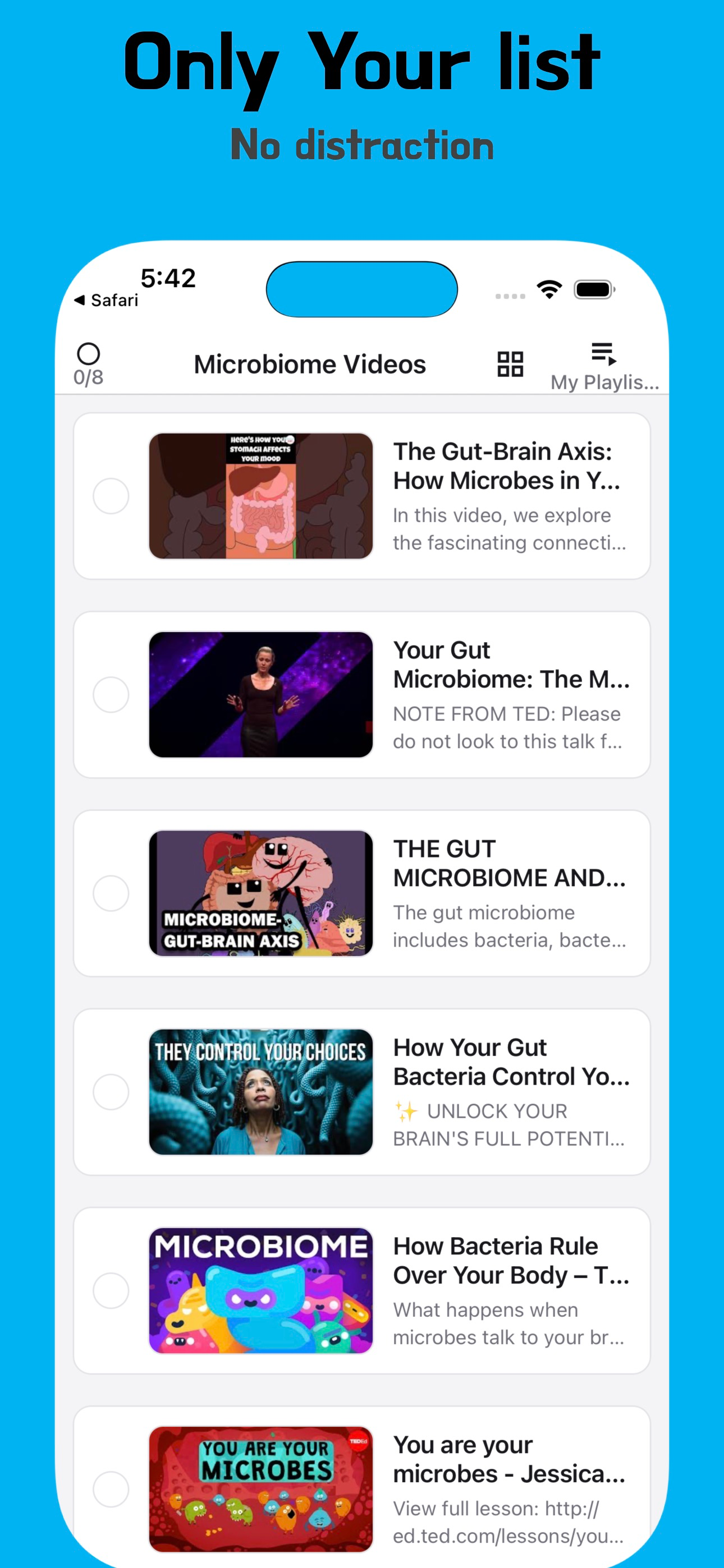TubeToDo — Focused Video Lists