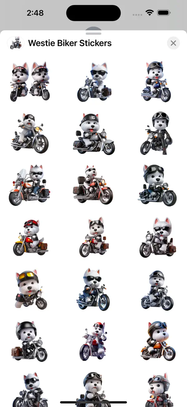 Screenshot #1 pour Westie Biker Stickers