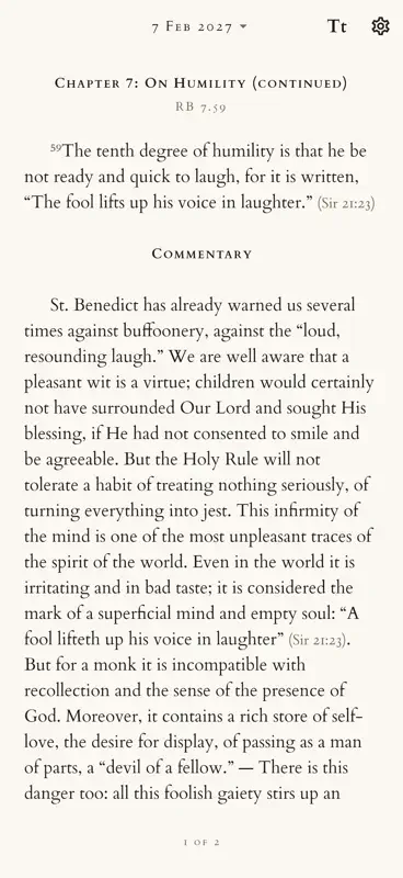 Daily Rule of St. Benedict screenshot 2 of 6