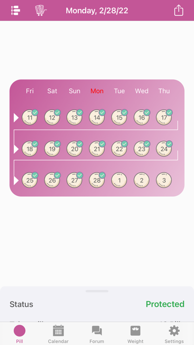 BC Pill Reminder Screenshot