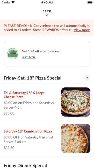 Amato's Pizza Aurora iPhone screenshot 3 - Food & Drink app