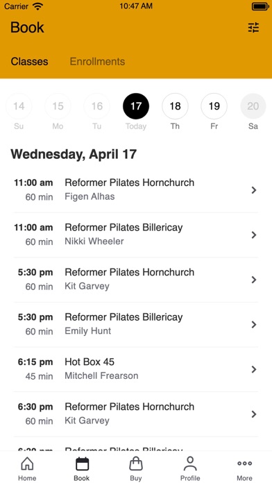 Urban HotYoga ReformerPilates Screenshot