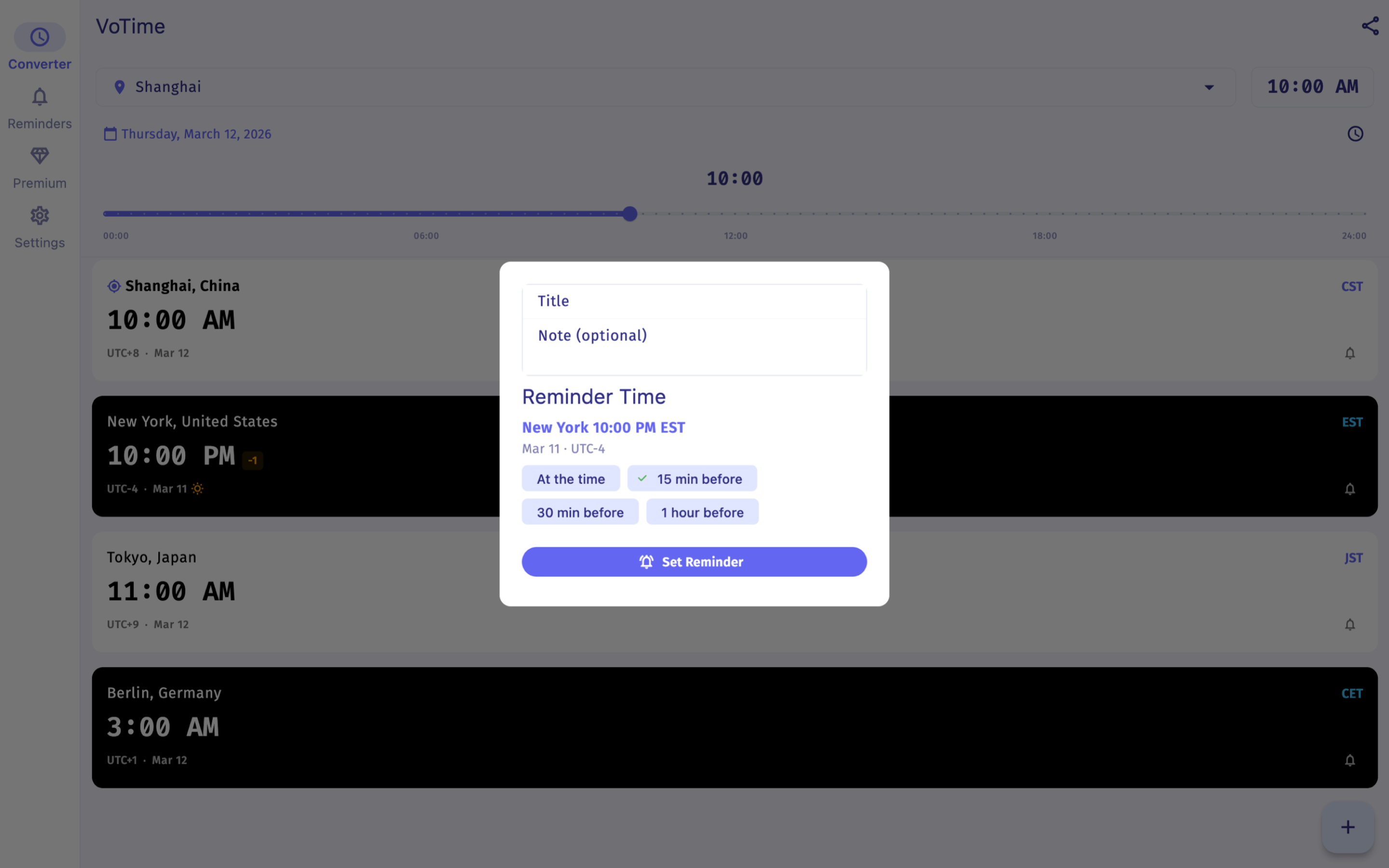 VoTime - AI World Clock