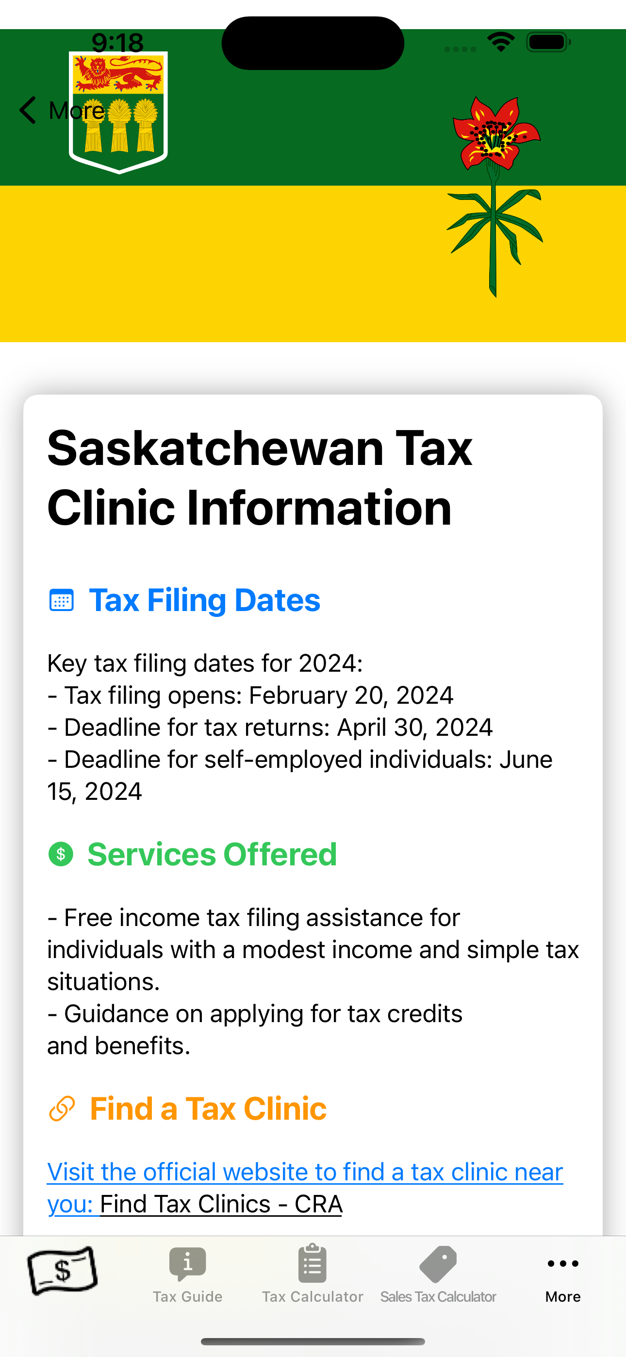 Saskatchewan Tax Guide