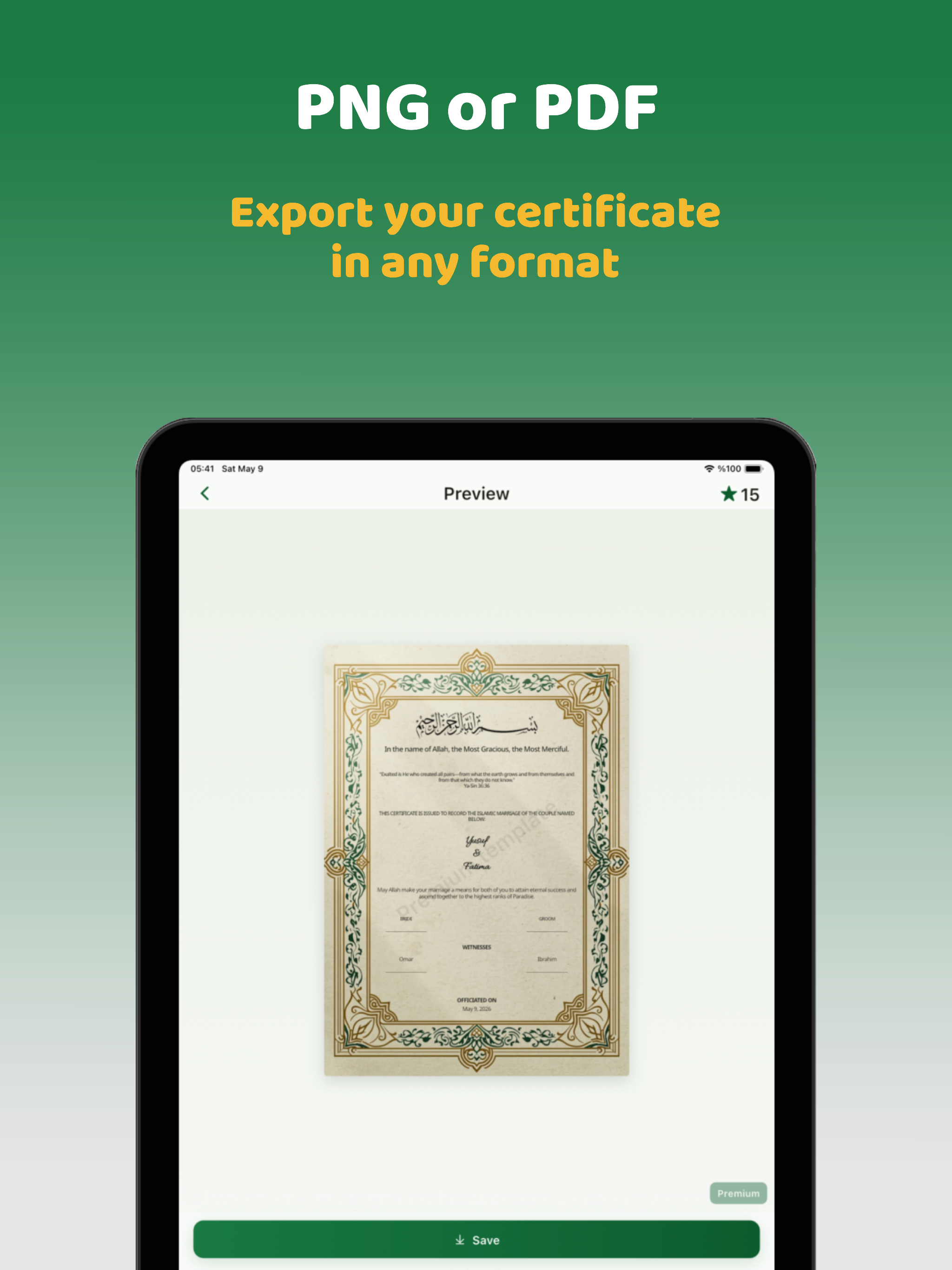 Aqd - Nikah Certificate