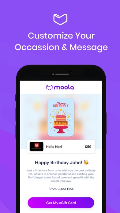 Moola - Cash Back Gift Cards Screenshot