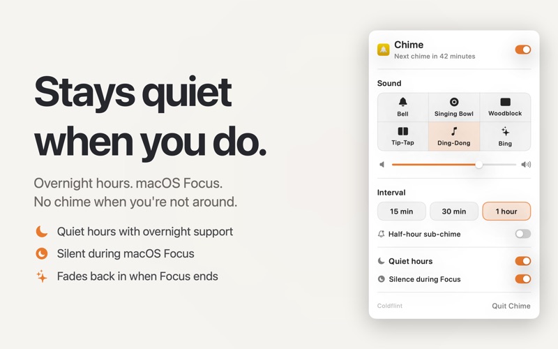 Chime - Gentle Hourly Bell screenshot