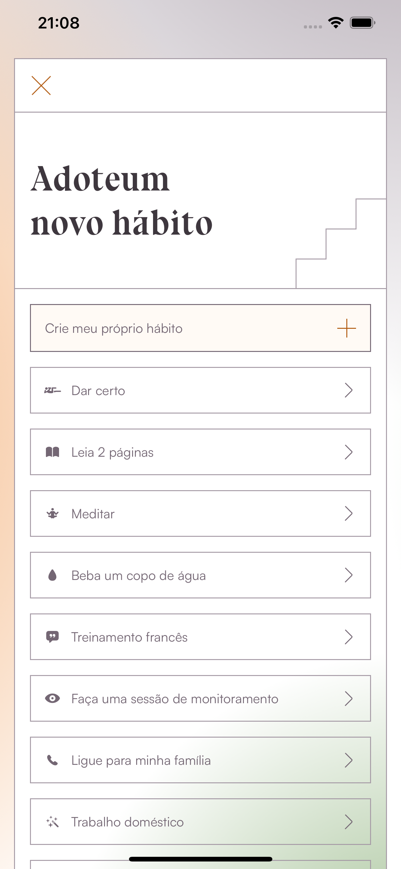 Habitudes, rastreador diário
