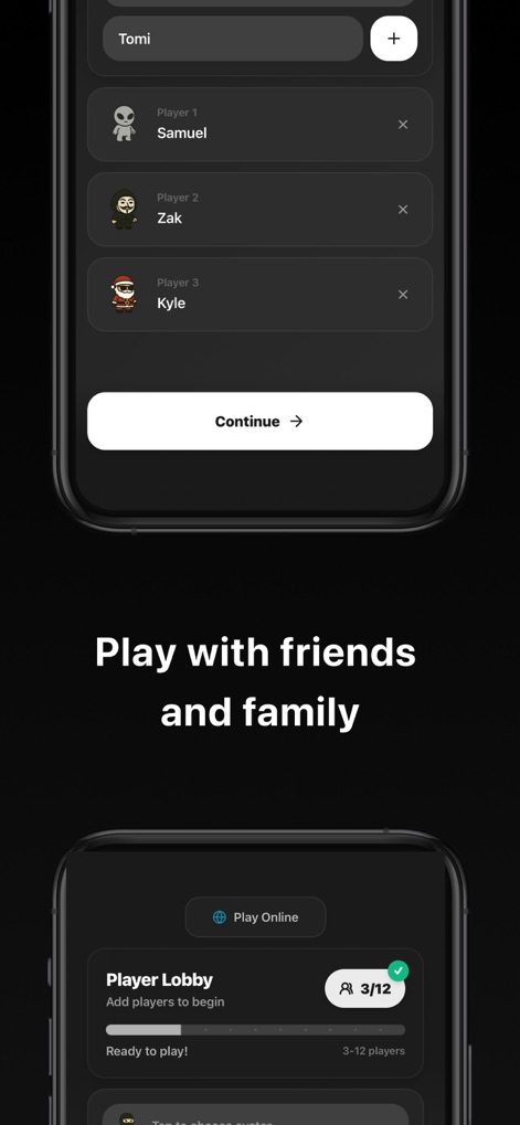imposter ai: Spy Party Game - The 'Player Lobby' feature enables seamless 'Add players to begin' functionality, with avatars representing each participant.