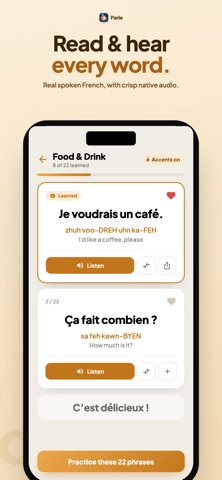 Parle – Speak French iPhone screenshot