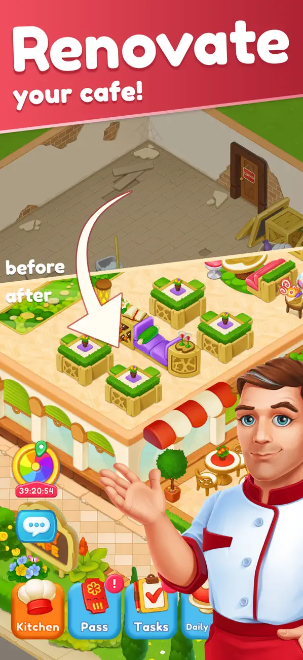 #1. Joy Cafe: Tasty Merge Game (iOS) De: Diana Maher