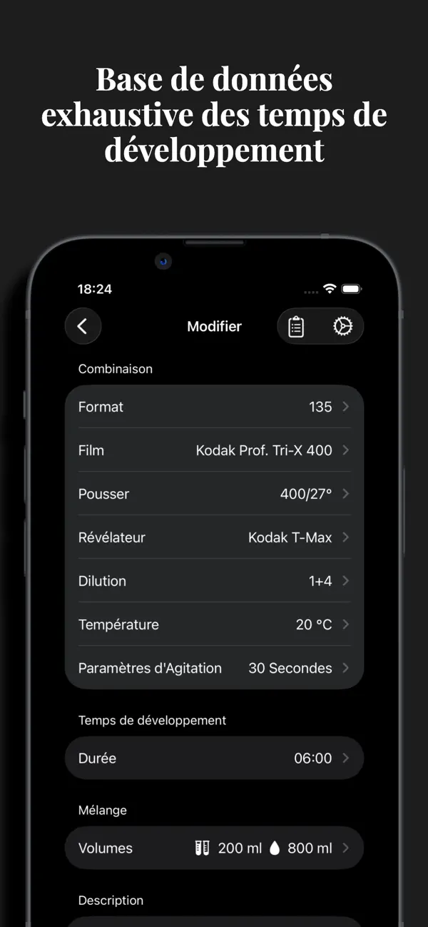 Screenshot #2 pour Tableau Dev Film & Labo Photo