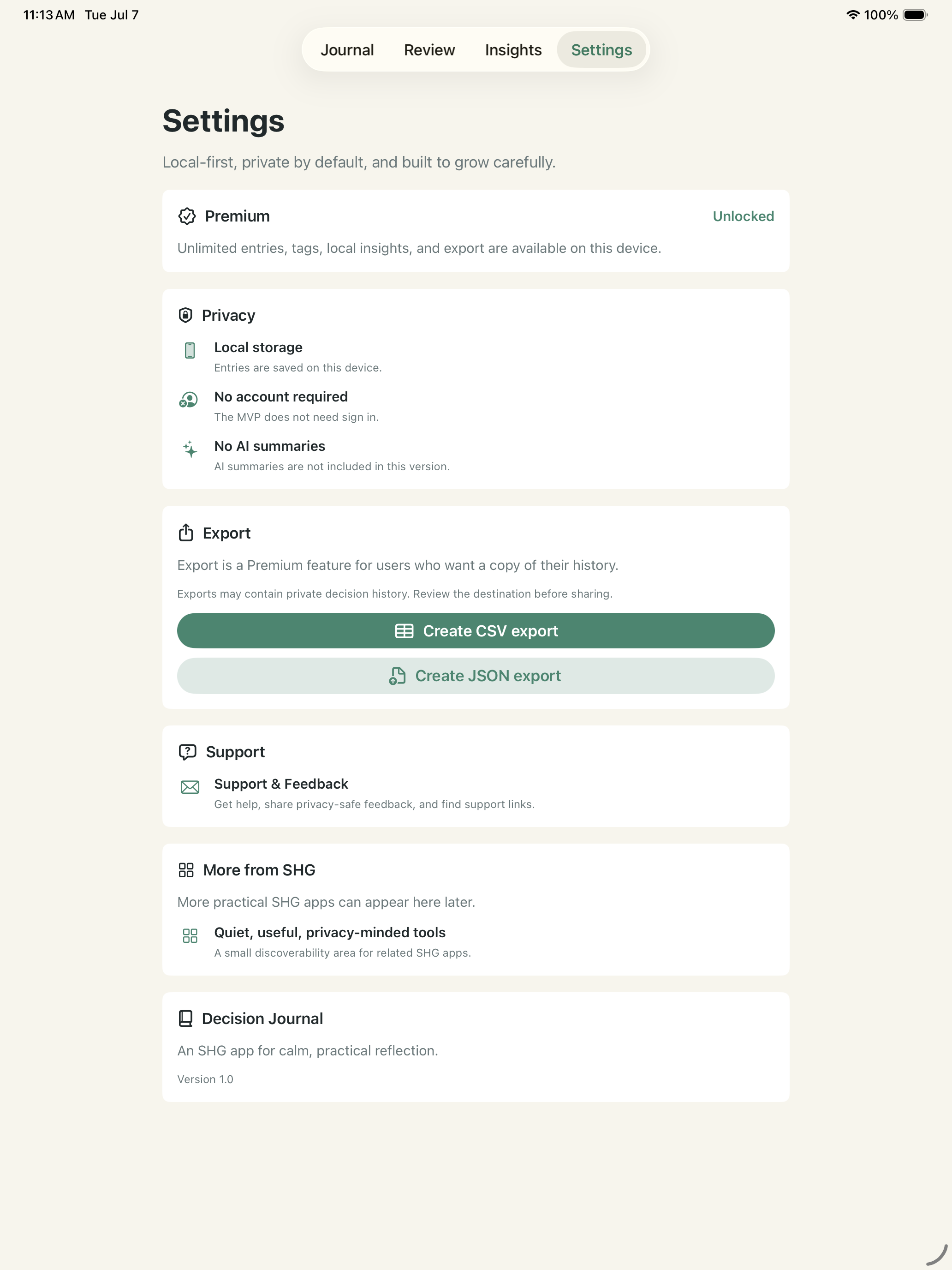 Decision Journal: Logbook screenshot 8