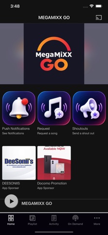 MEGAMIXX GO app screenshot