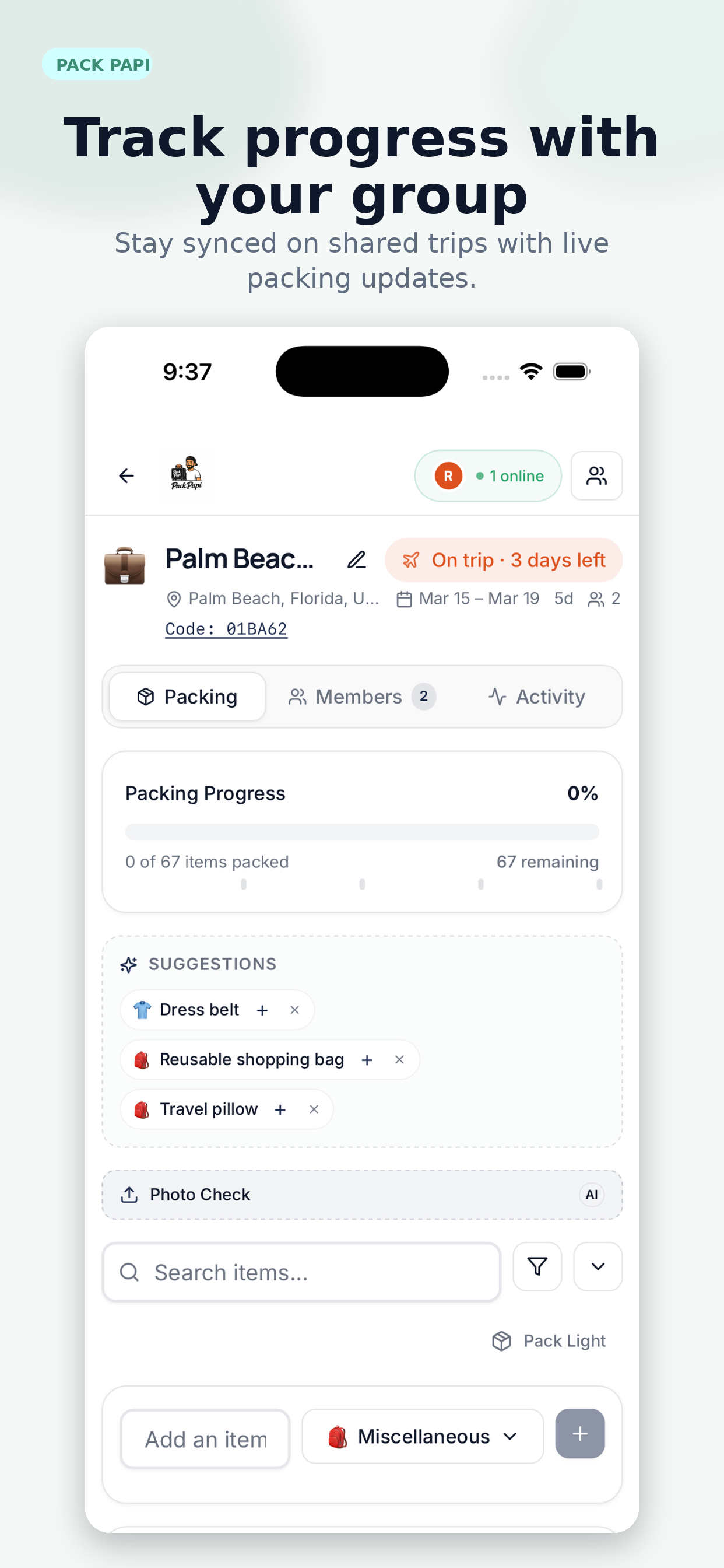 Pack Papi: AI Packing List screenshot 5