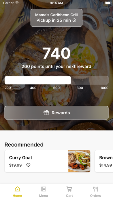 Mama's Caribbean Grill iPhone screenshot 1 - Food & Drink app