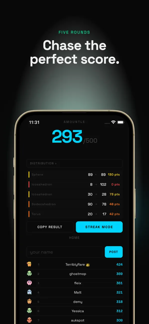 #5. Amountle (iOS) di: Isaac Audet