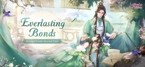 Legend of the Phoenix - This screenshot captures the central romantic narrative with its elegantly dressed main characters and the serene backdrop of ancient Chinese architecture.