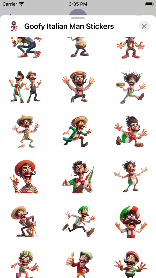 #2. Goofy Italian Man Stickers (iOS) 来自: Paul Scott