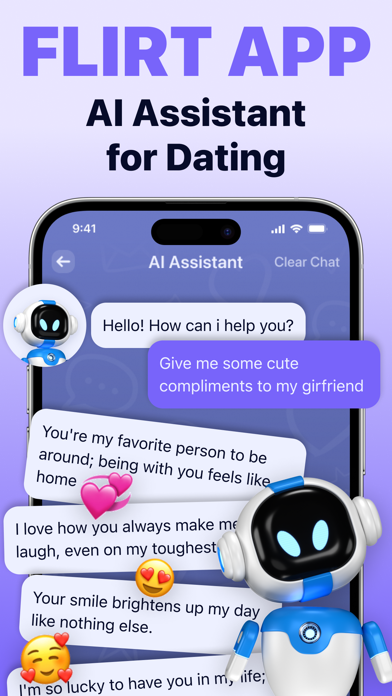 AI Flirt Text Assistant App Screenshot