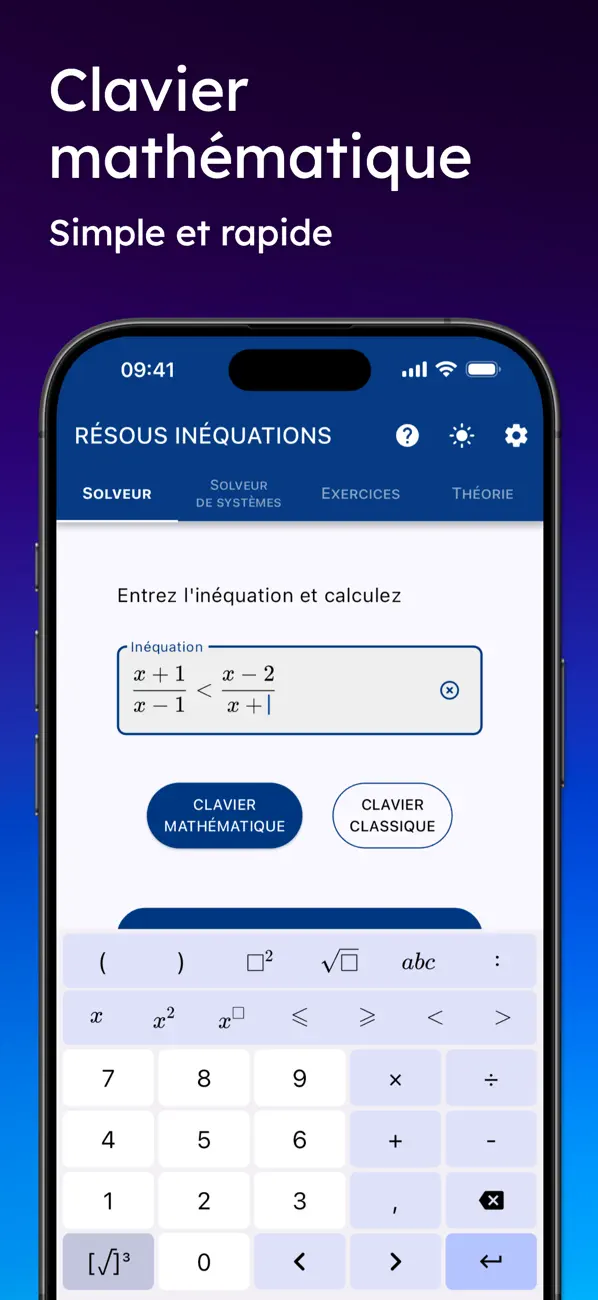 Screenshot #3 pour Résous Inéquations & Systèmes