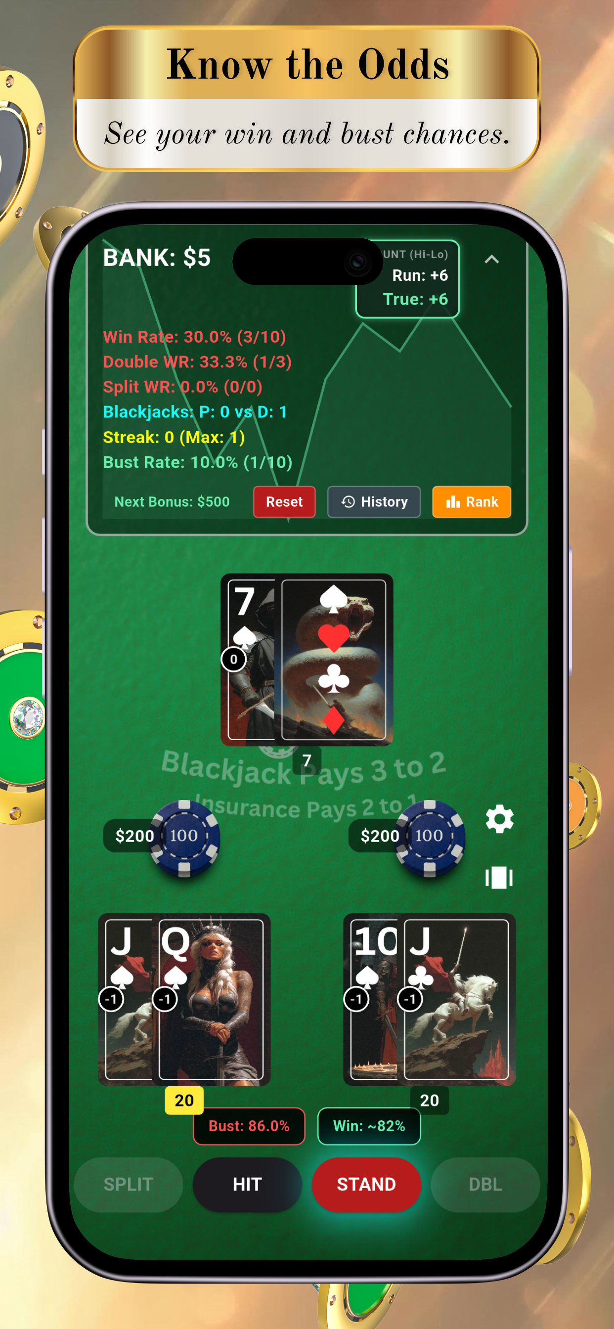Blackjack: Real Odds screenshot 4