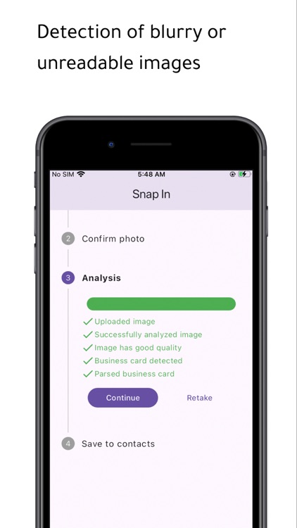 Snap In: AI biz card scanner