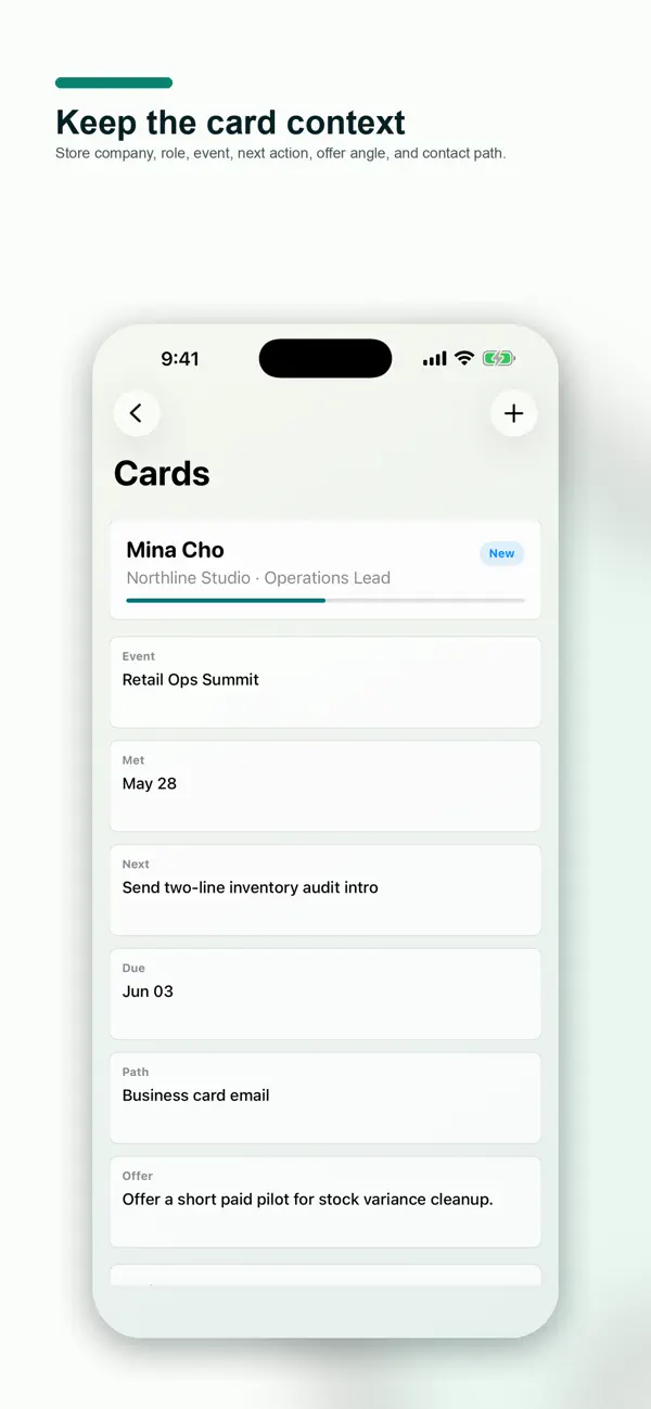 Screenshot #2 pour Business Card Follow-Up Studio