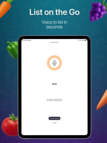 AI Grocery Shopping List iPad screenshot