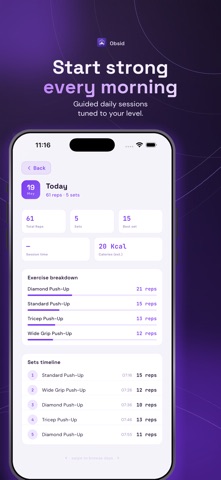 Obsid Workout iPhone screenshot