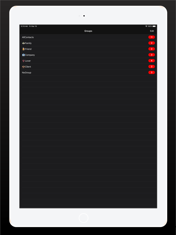 Contacts Grouping Lite iPad screenshot 4 - Productivity app