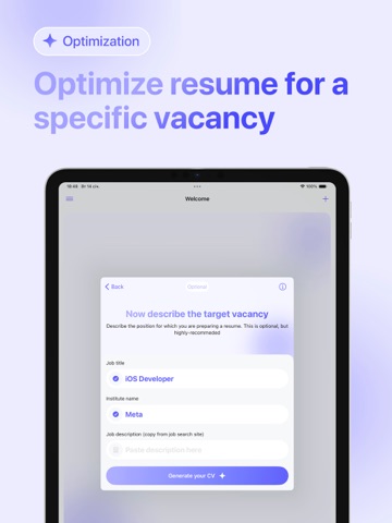 CVNow: CV Resume maker iPad screenshot
