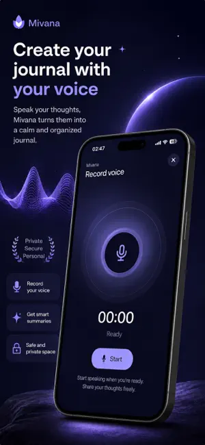 Mivana - Voice Journal screenshot 1