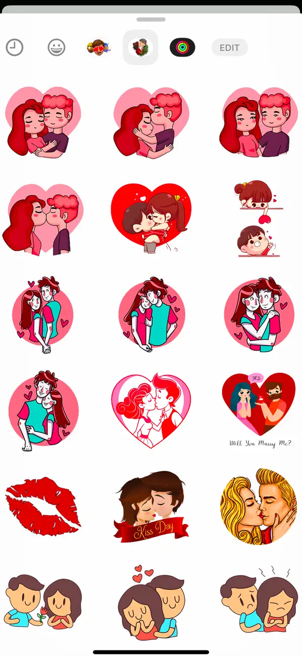 Screenshot #3 pour Romantic Kiss Stickers