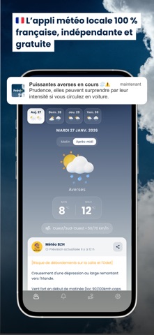 Prévi+: météo locale & alertes iPhone screenshot 1