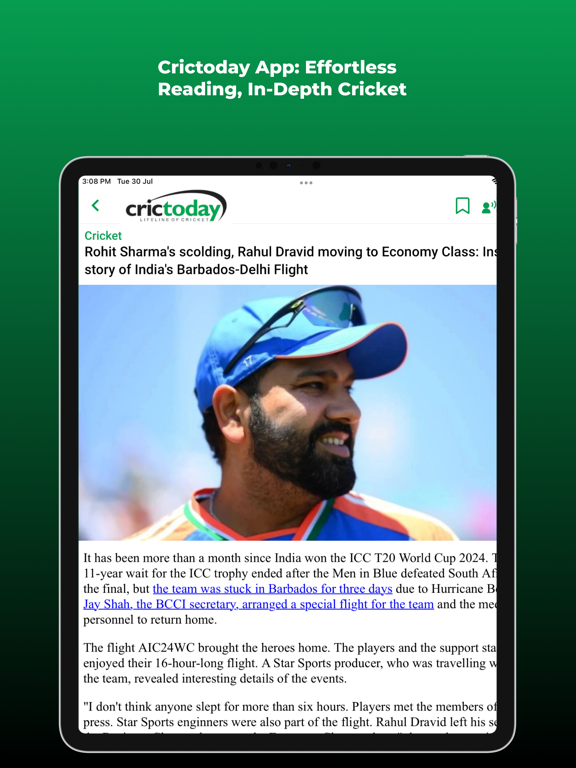 Cricket Today iPad screenshot 4 - Sports app
