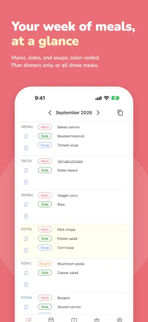 meek - Meal Planner & Calendar screenshot 1