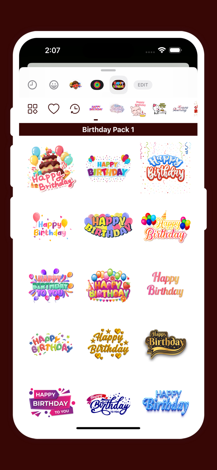Animated Birthday Stickers