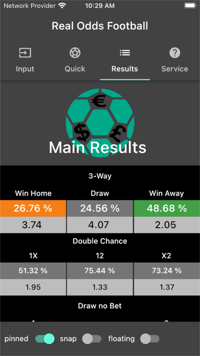 Real Odds Football Screenshot