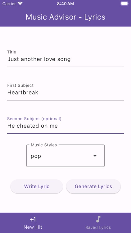 Lyrics by Music Advisor