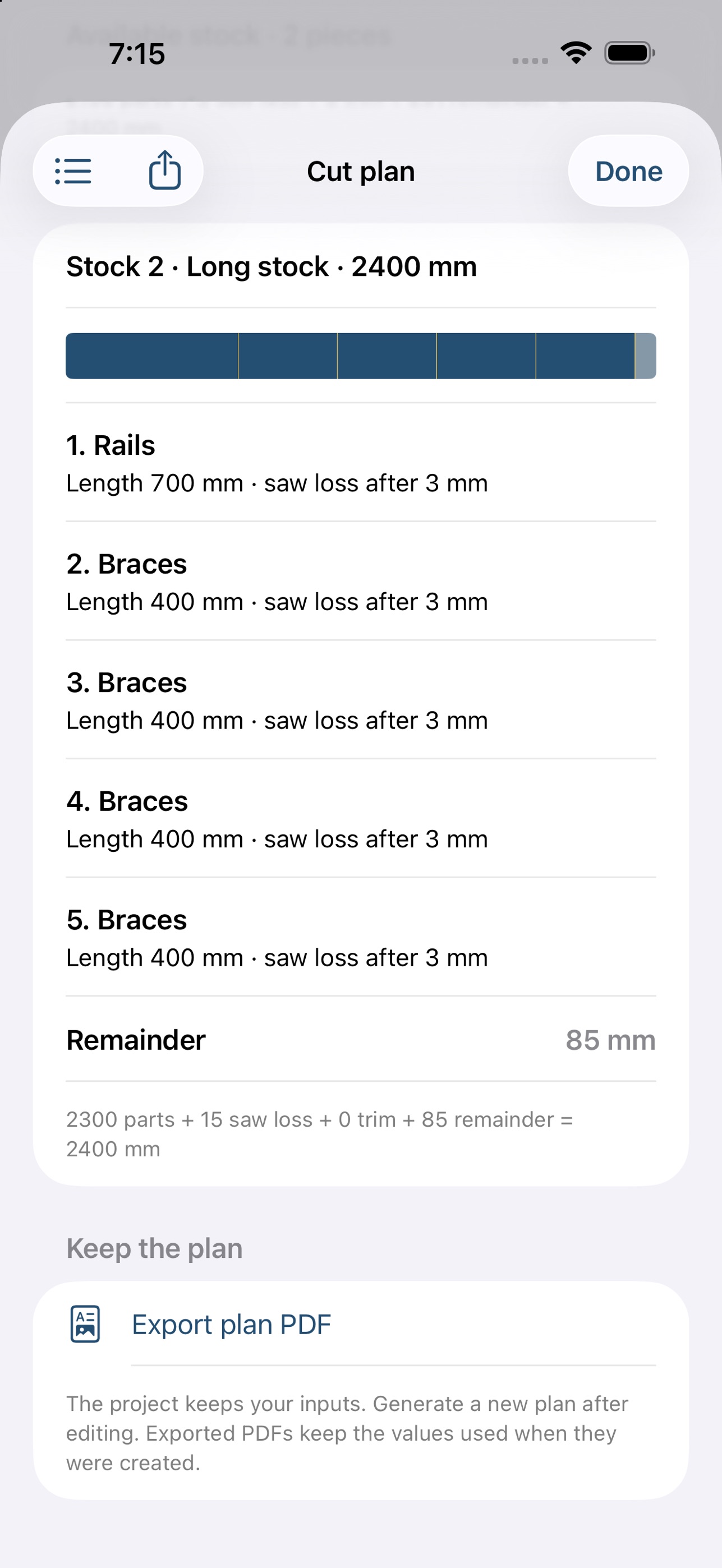 Screenshot 4 of CutLedger: Length Planner