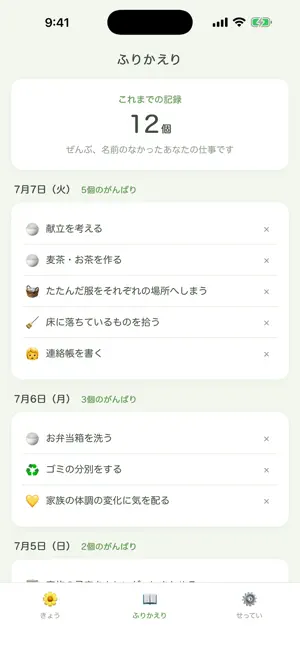 がんばったログ｜名もなき家事をねぎらう screenshot 4