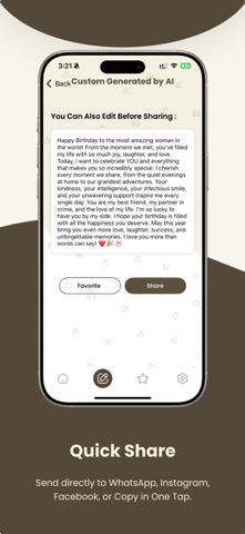 Heart Words: AI Wishes/Status iPhone screenshot