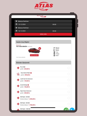 Atlas Rent A Car iPad screenshot