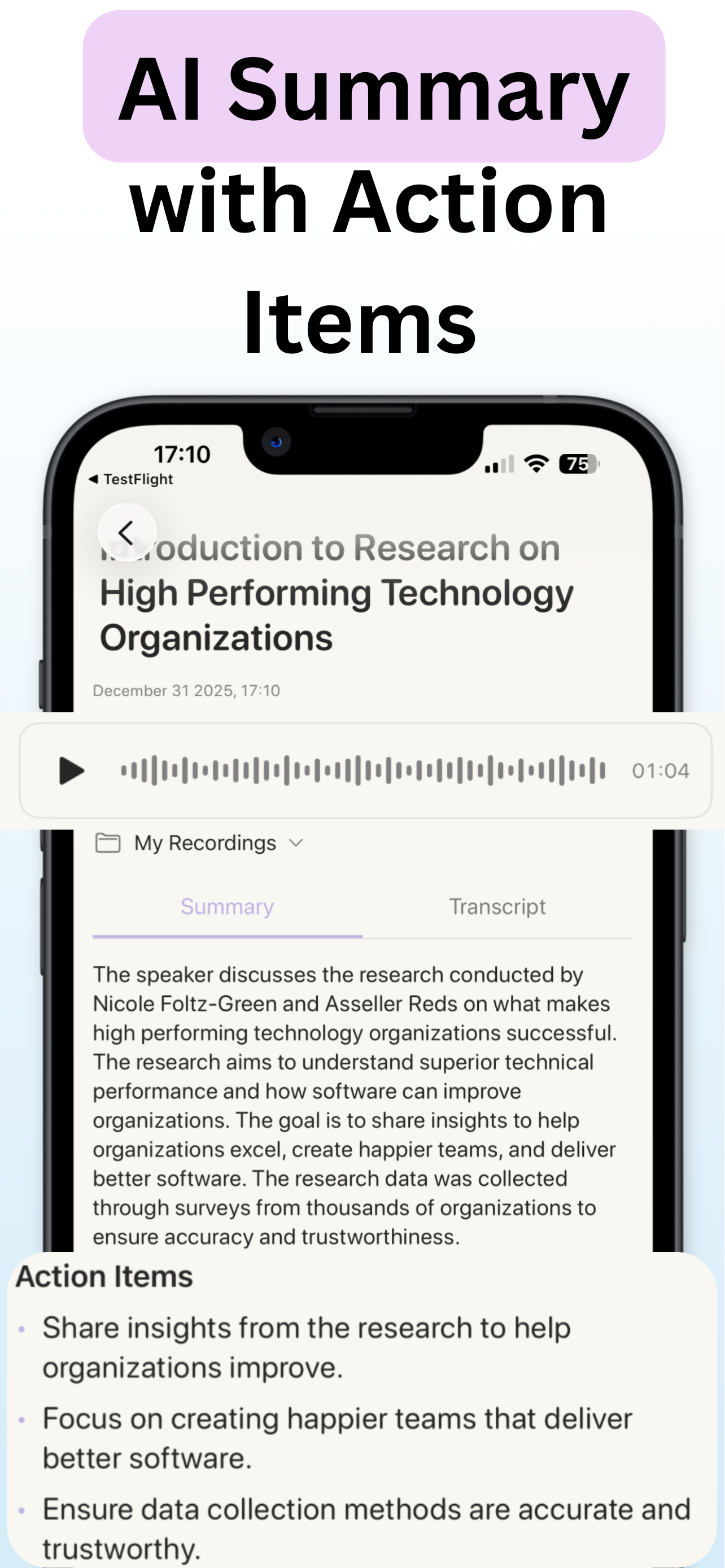 Transcribe Audio to Text: Oryn
