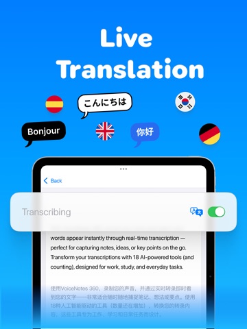 Voice Notes 360: Audio To Text iPad screenshot