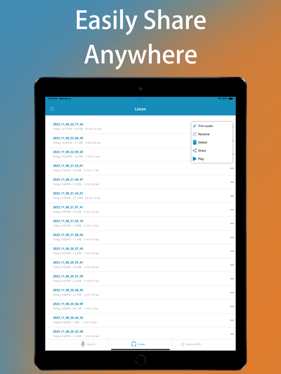 Screenshot #6 pour Voice Recorder for iPhones
