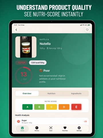 Yula Food scanner iPad screenshot